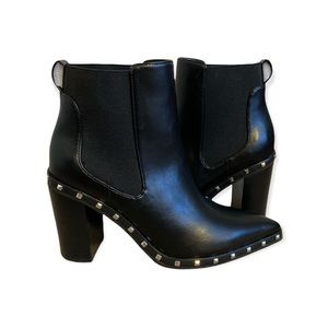 Black studded ankle boots
